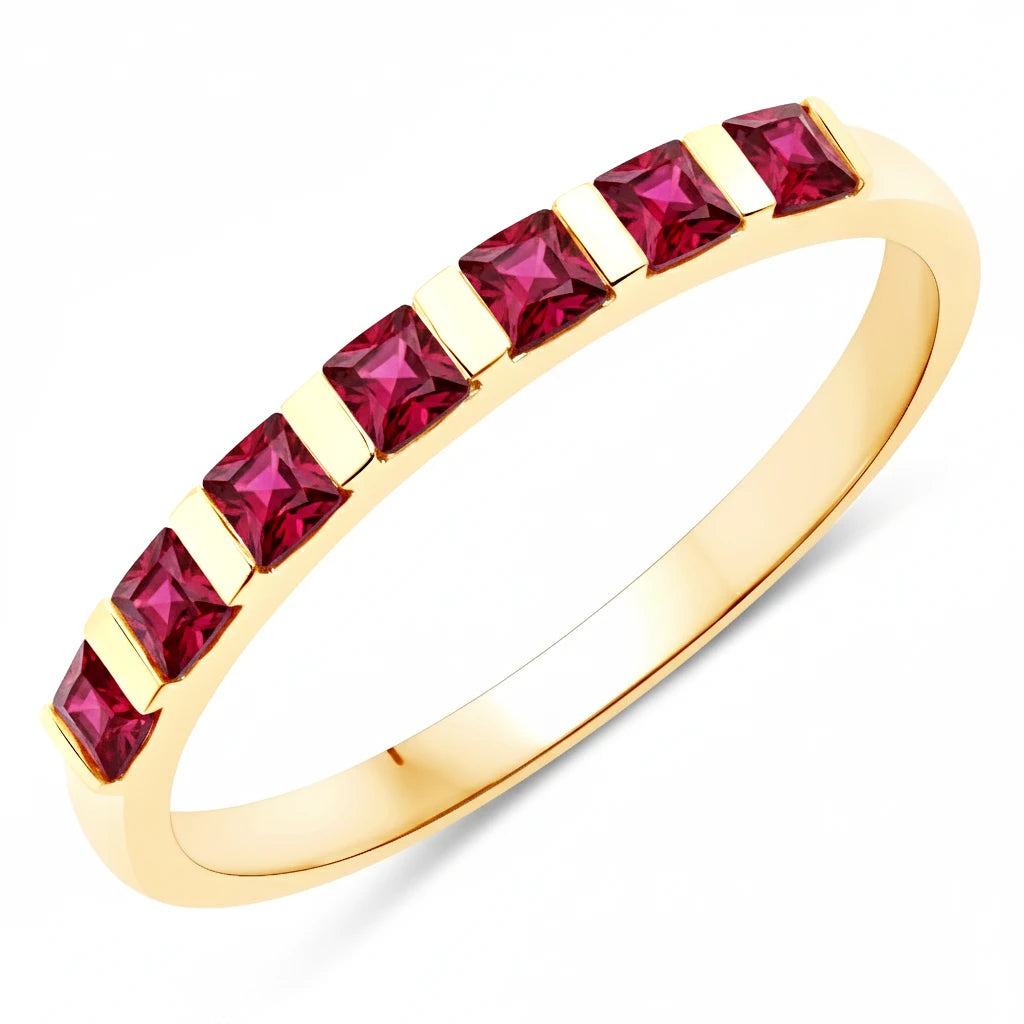 Square Cut Half Eternity Ring