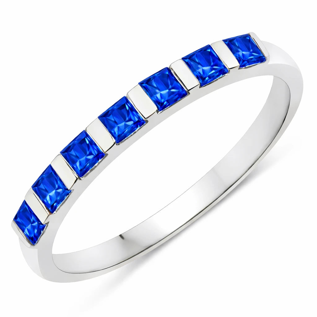 Square Cut Half Eternity Ring