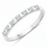 Square Cut Half Eternity Ring
