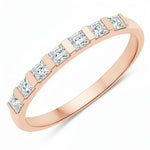 Square Cut Half Eternity Ring