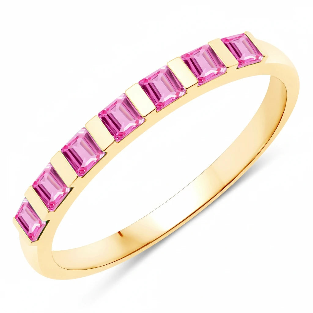 Square Cut Half Eternity Ring