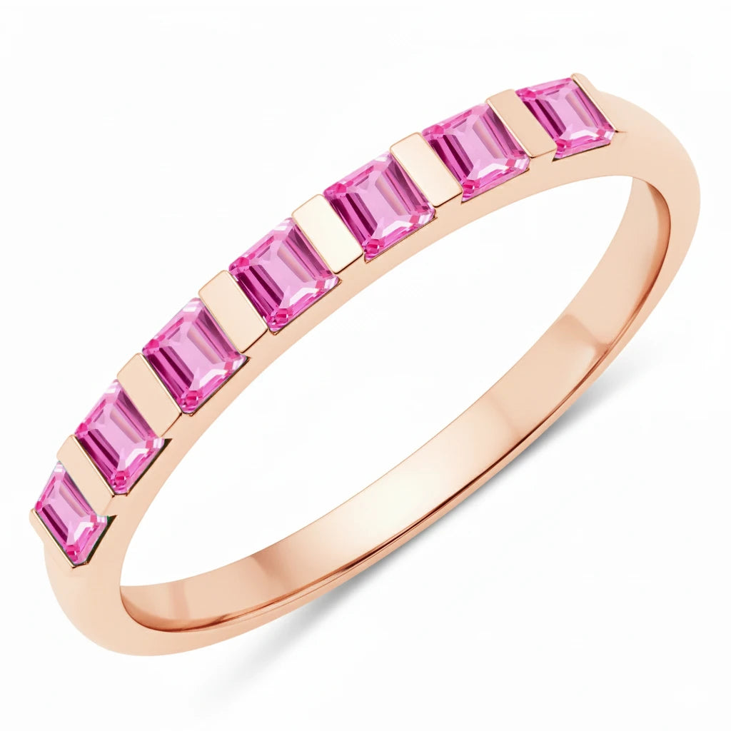 Square Cut Half Eternity Ring