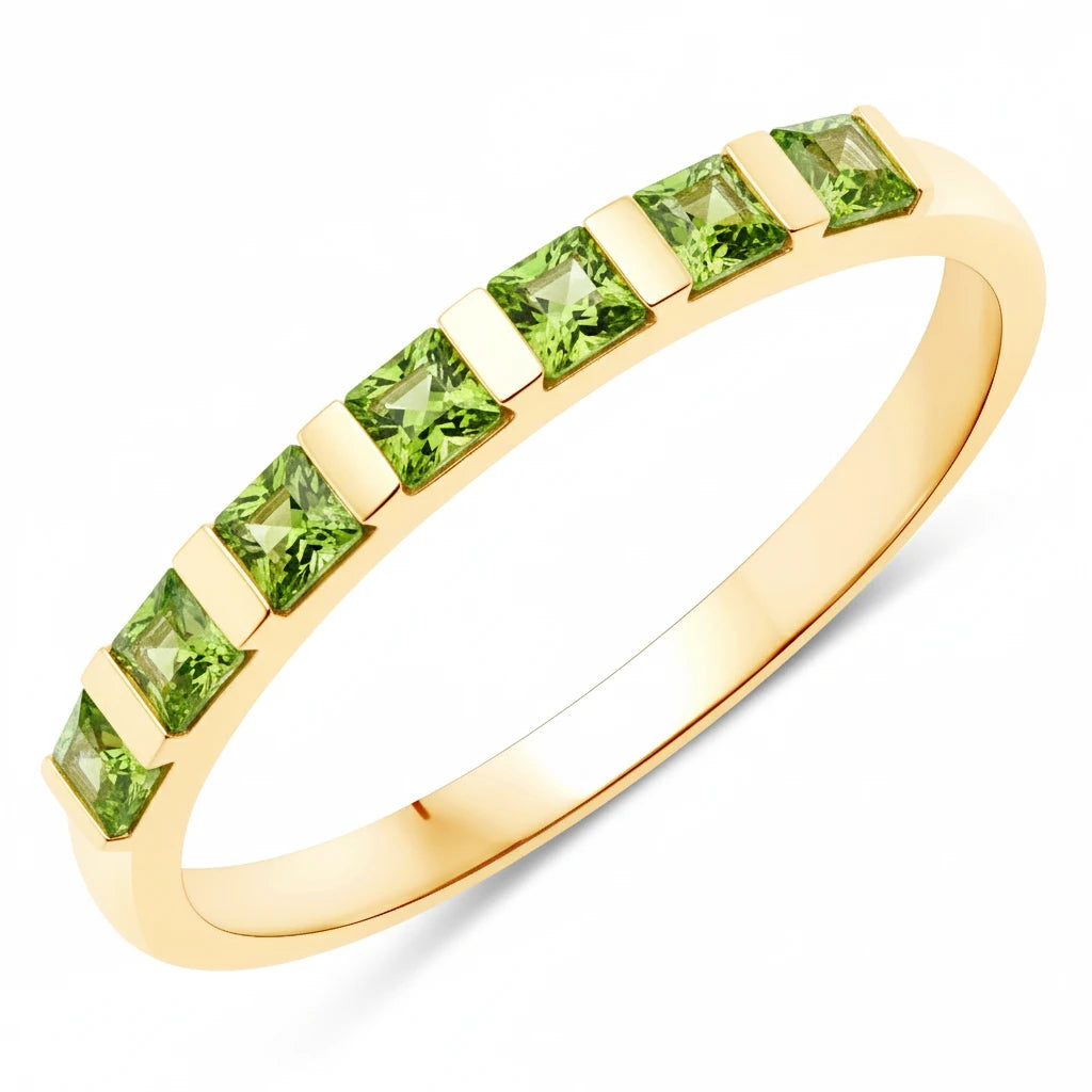 Square Cut Half Eternity Ring
