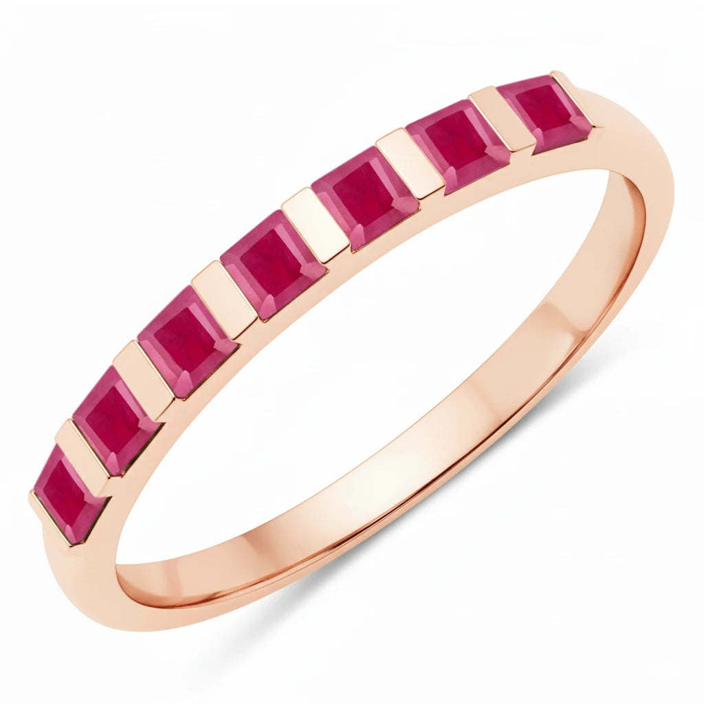 Square Cut Half Eternity Ring
