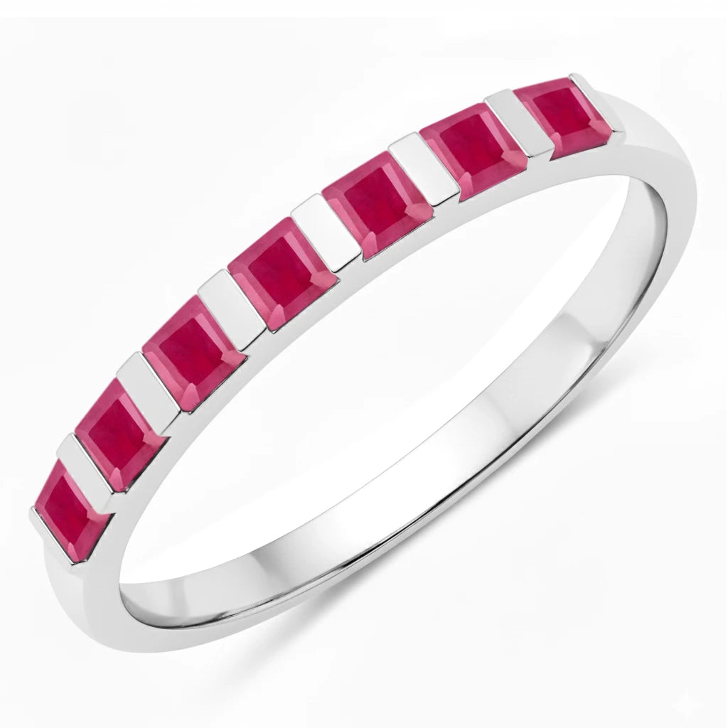 Square Cut Half Eternity Ring