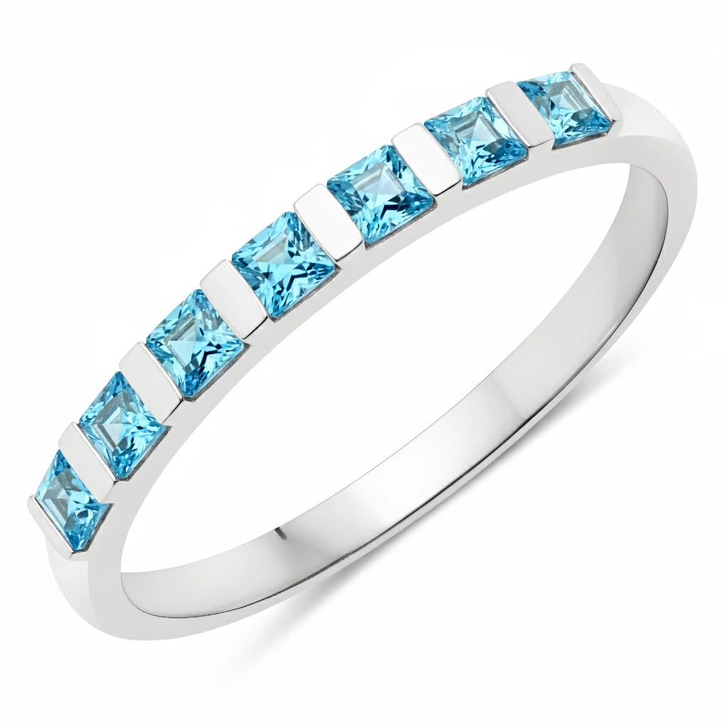 Square Cut Half Eternity Ring