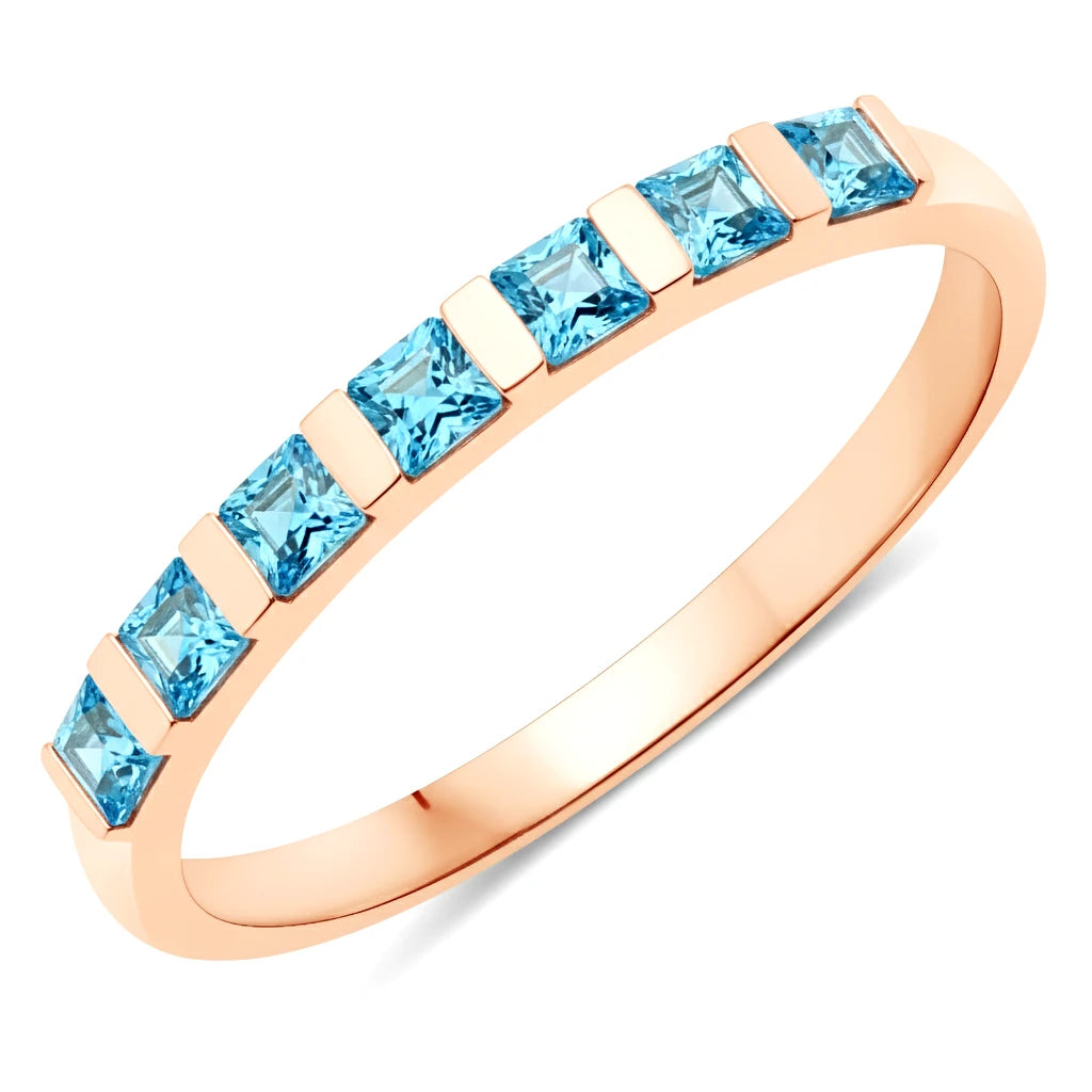 Square Cut Half Eternity Ring
