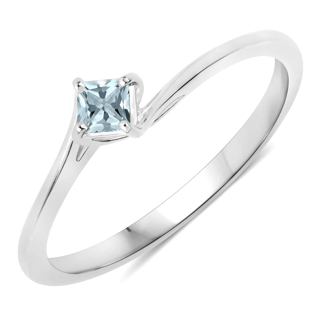 Square Cut Solitaire Ring