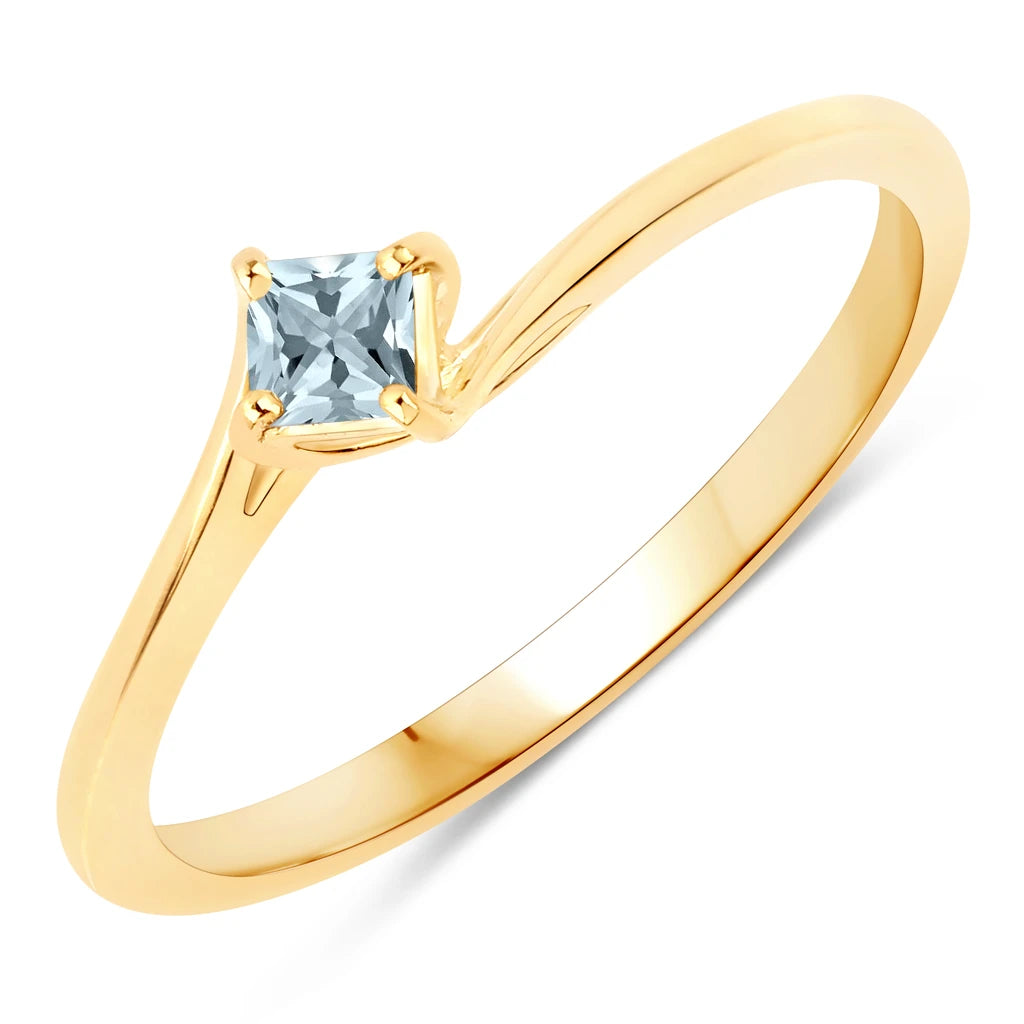 Square Cut Solitaire Ring