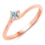 Square Cut Solitaire Ring