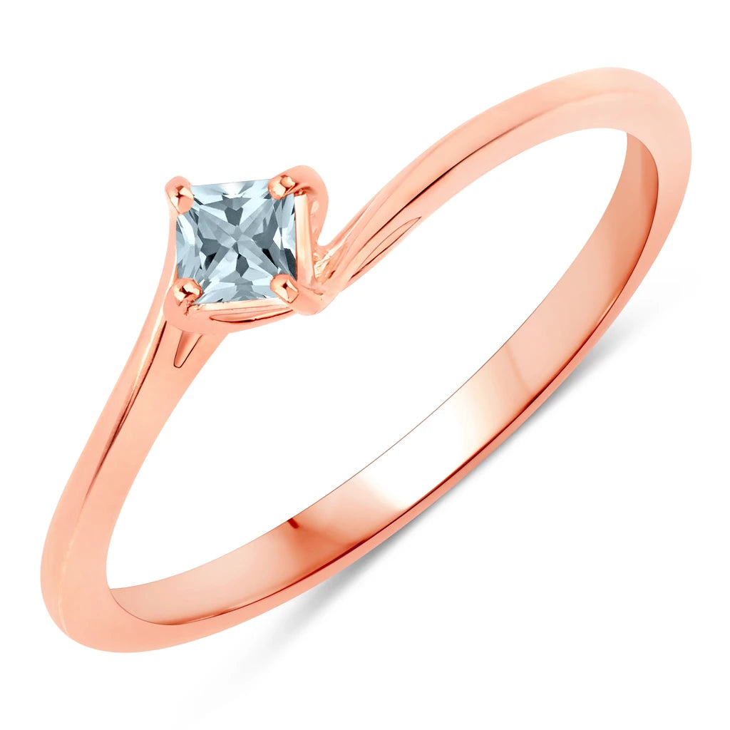 Square Cut Solitaire Ring