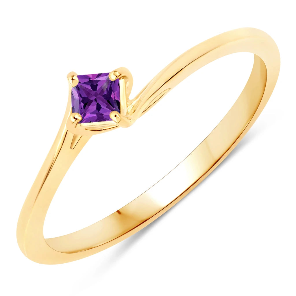 Square Cut Solitaire Ring