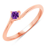 Square Cut Solitaire Ring