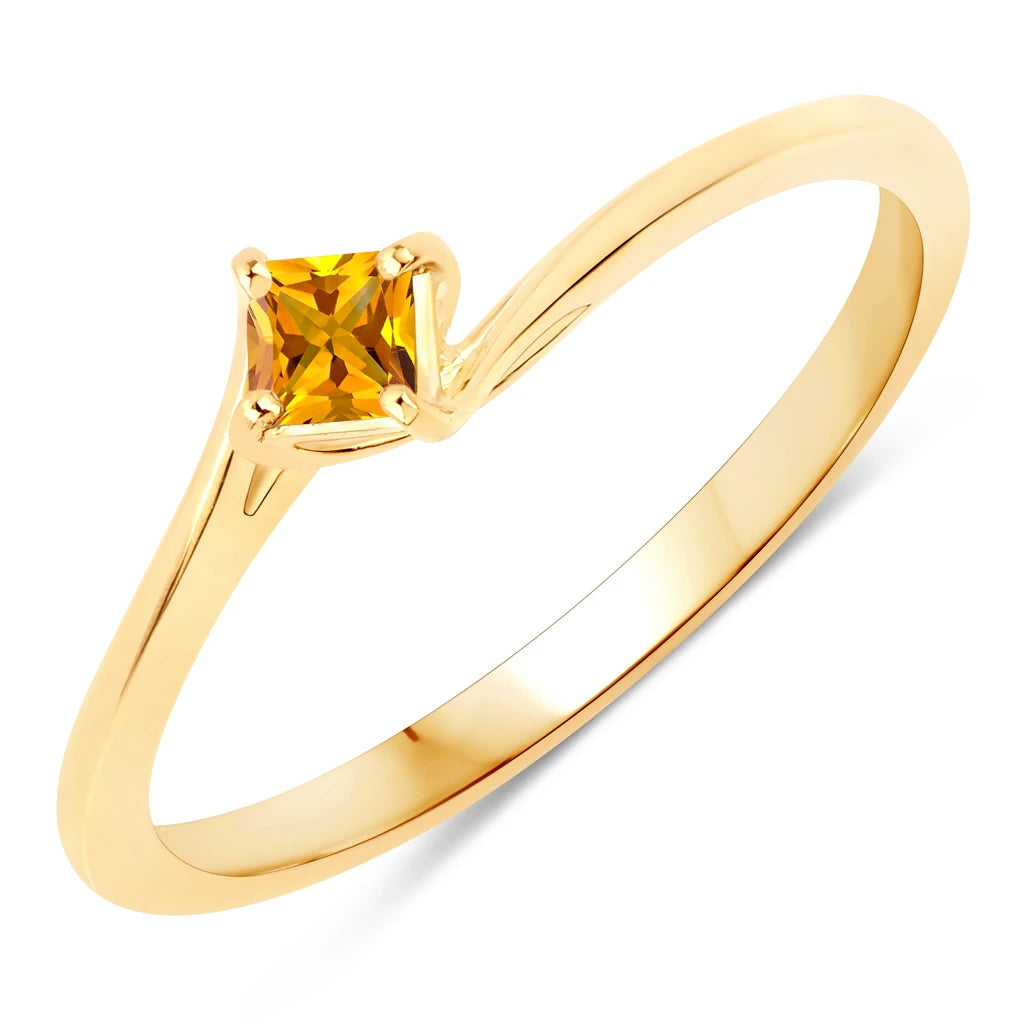 Square Cut Solitaire Ring