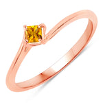Square Cut Solitaire Ring