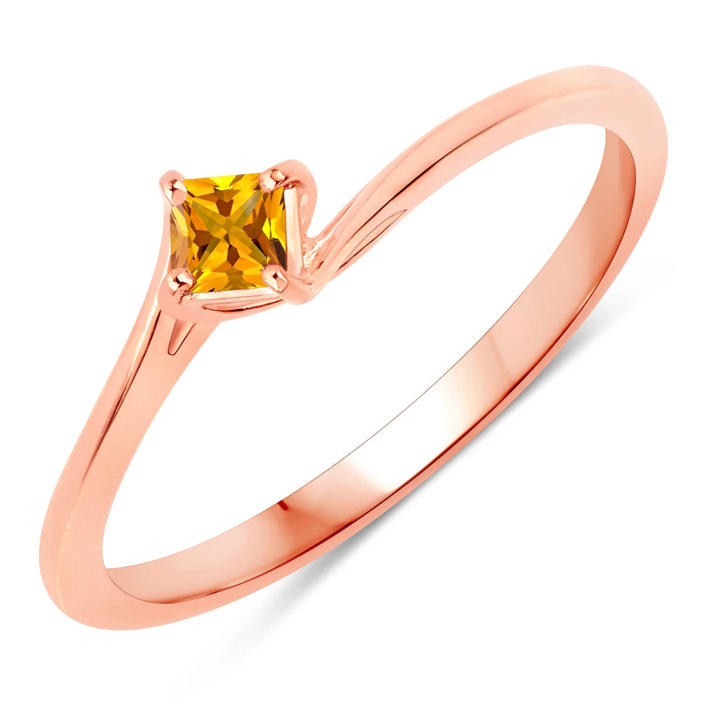 Square Cut Solitaire Ring