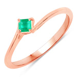 Square Cut Solitaire Ring