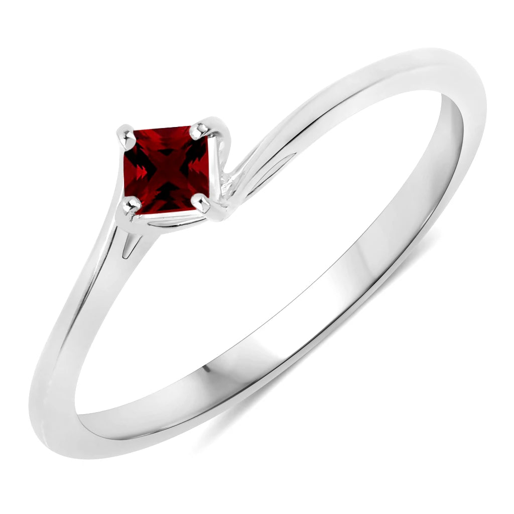 Square Cut Solitaire Ring