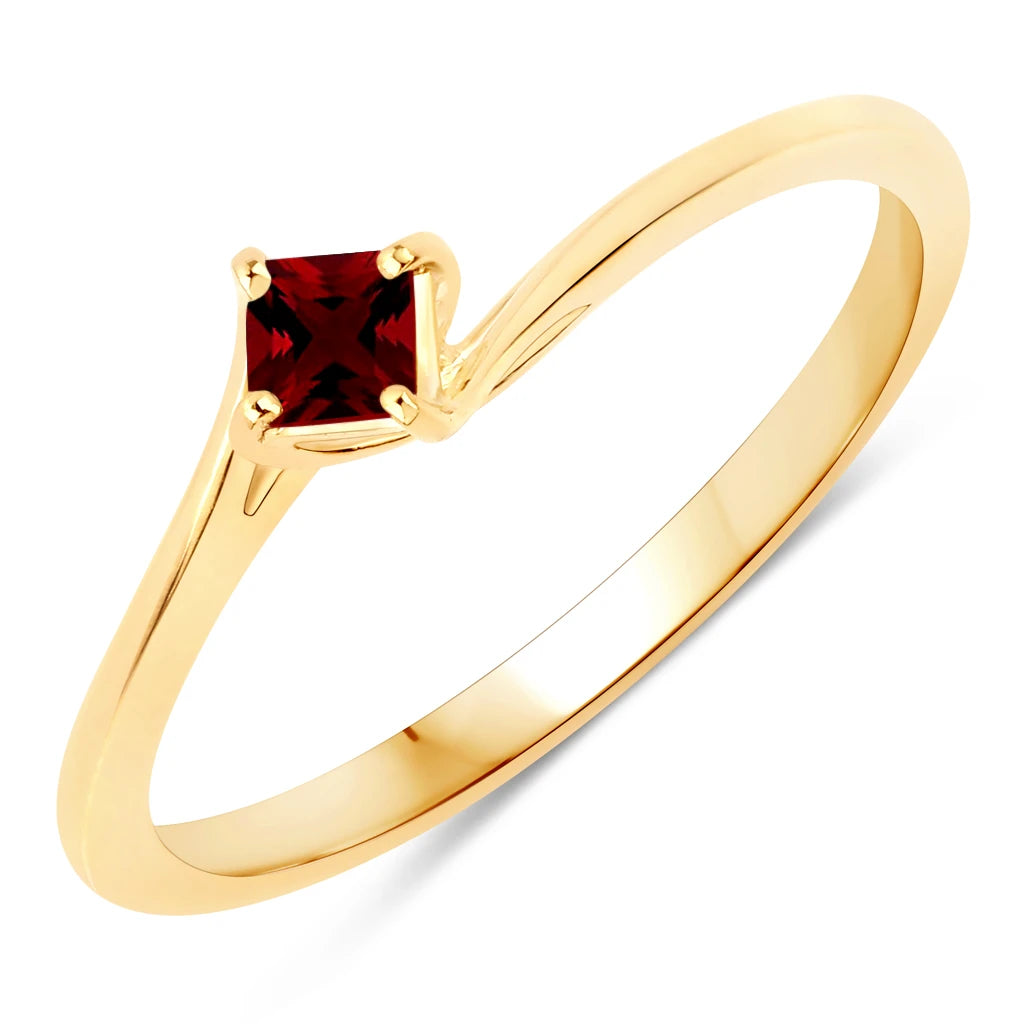 Square Cut Solitaire Ring