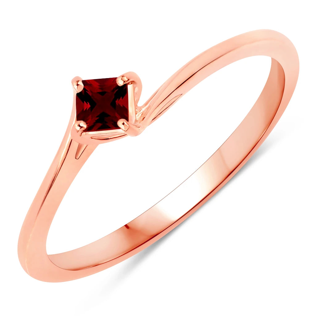 Square Cut Solitaire Ring