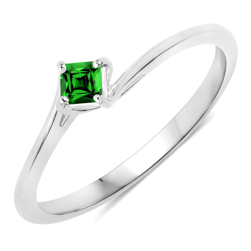 Square Cut Solitaire Ring