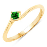 Square Cut Solitaire Ring