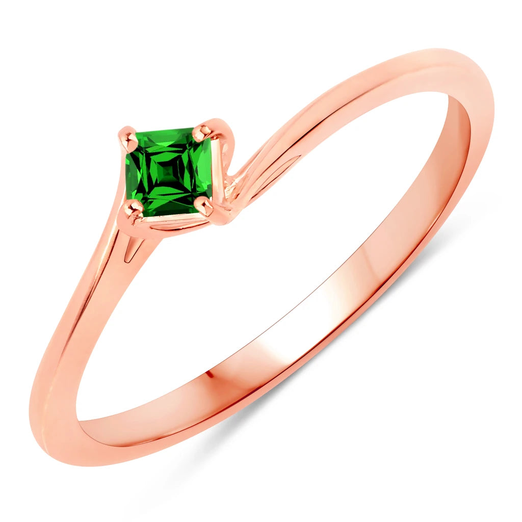 Square Cut Solitaire Ring