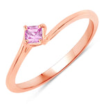 Square Cut Solitaire Ring