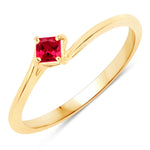 Square Cut Solitaire Ring