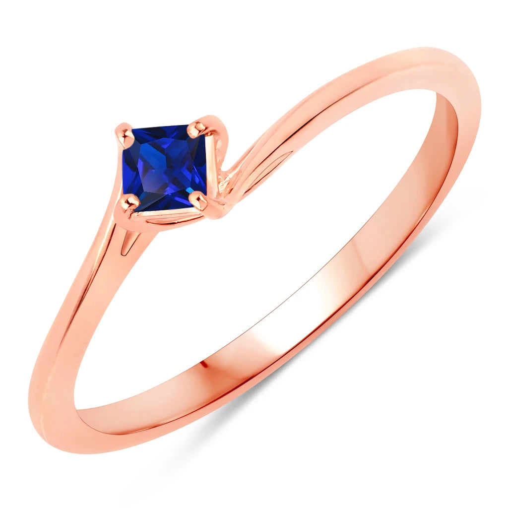 Square Cut Solitaire Ring
