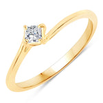 Square Cut Solitaire Ring
