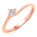 Square Cut Solitaire Ring