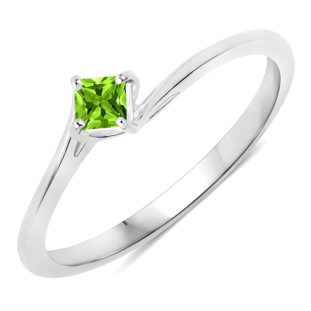 Square Cut Solitaire Ring