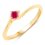 Square Cut Solitaire Ring