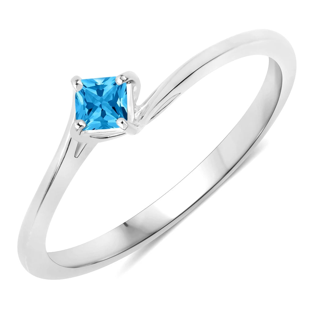 Square Cut Solitaire Ring