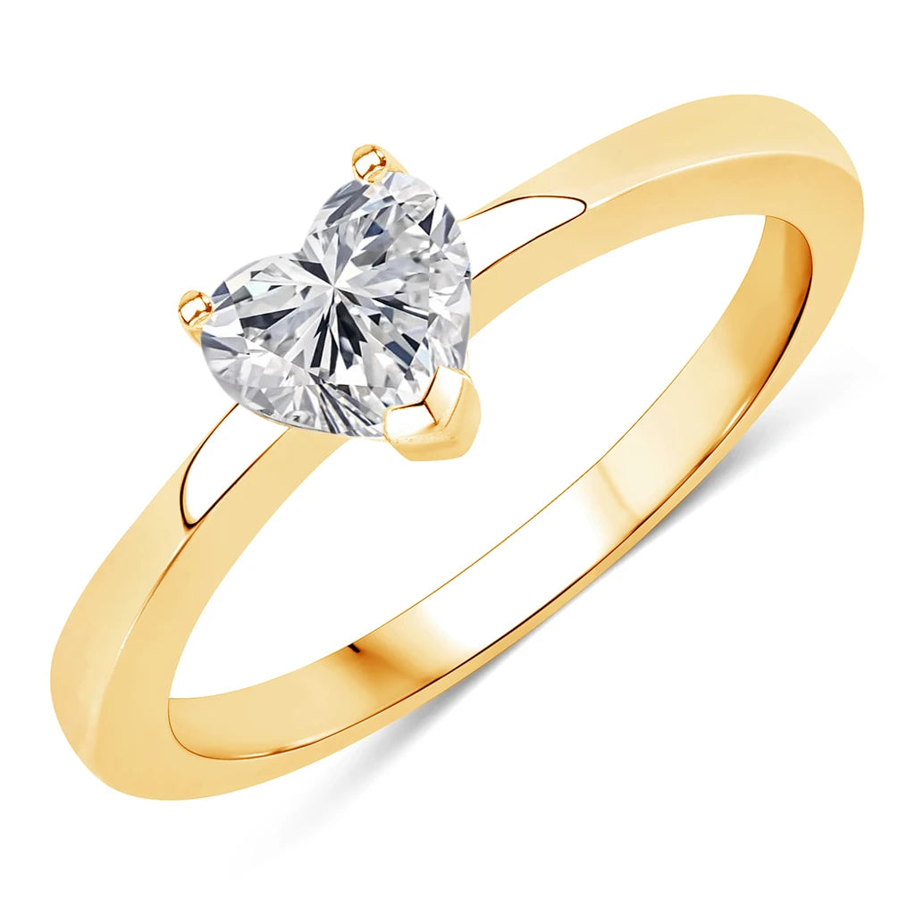 Heart Shaped Solitaire Ring