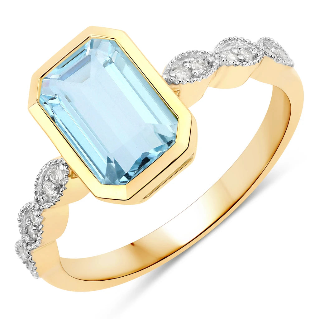Victorian Emerald Cut Diamond Accent Ring