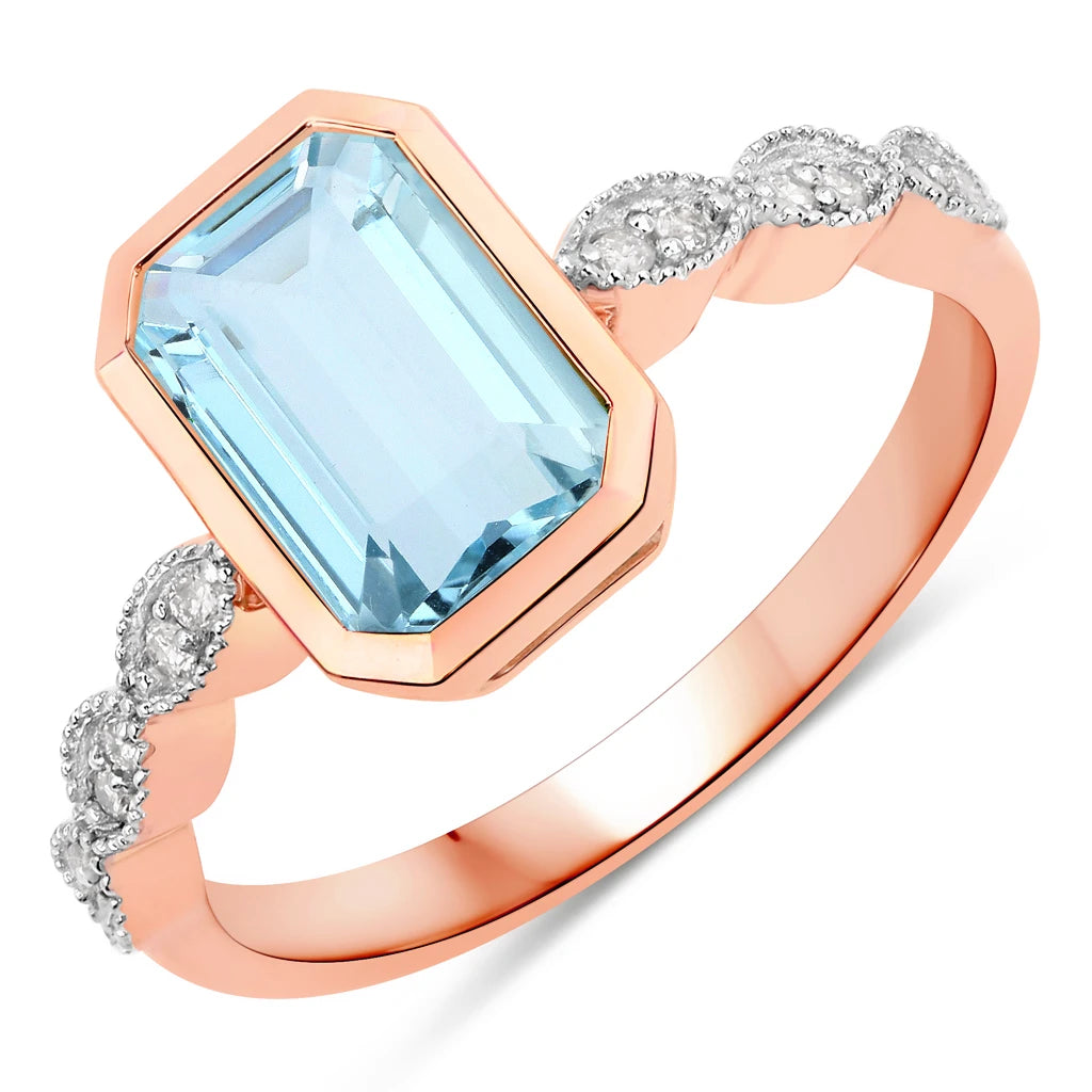 Victorian Emerald Cut Diamond Accent Ring