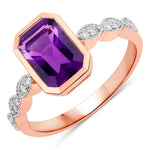 Victorian Emerald Cut Diamond Accent Ring