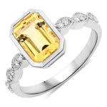 Victorian Emerald Cut Diamond Accent Ring