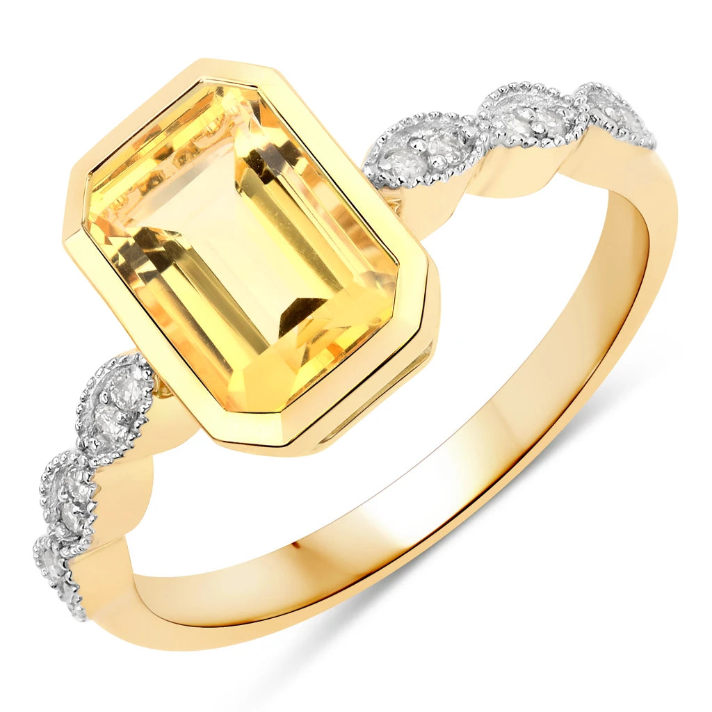 Victorian Emerald Cut Diamond Accent Ring