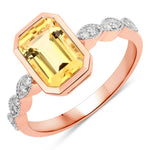 Victorian Emerald Cut Diamond Accent Ring