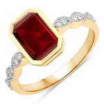 Victorian Emerald Cut Diamond Accent Ring