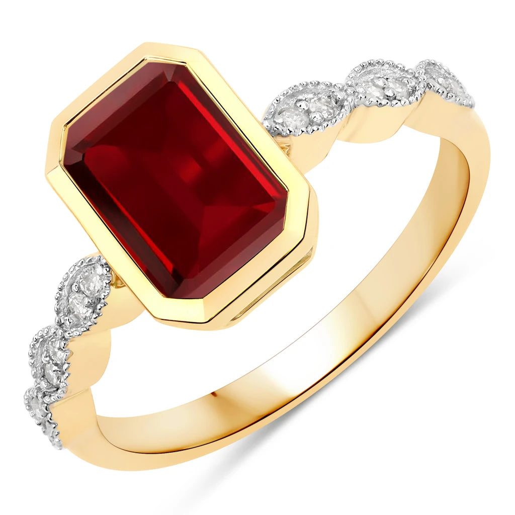 Victorian Emerald Cut Diamond Accent Ring