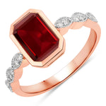 Victorian Emerald Cut Diamond Accent Ring