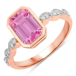 Victorian Emerald Cut Diamond Accent Ring