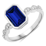 Victorian Emerald Cut Diamond Accent Ring