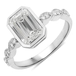 Victorian Emerald Cut Diamond Accent Ring