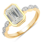 Victorian Emerald Cut Diamond Accent Ring