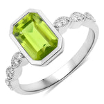 Victorian Emerald Cut Diamond Accent Ring